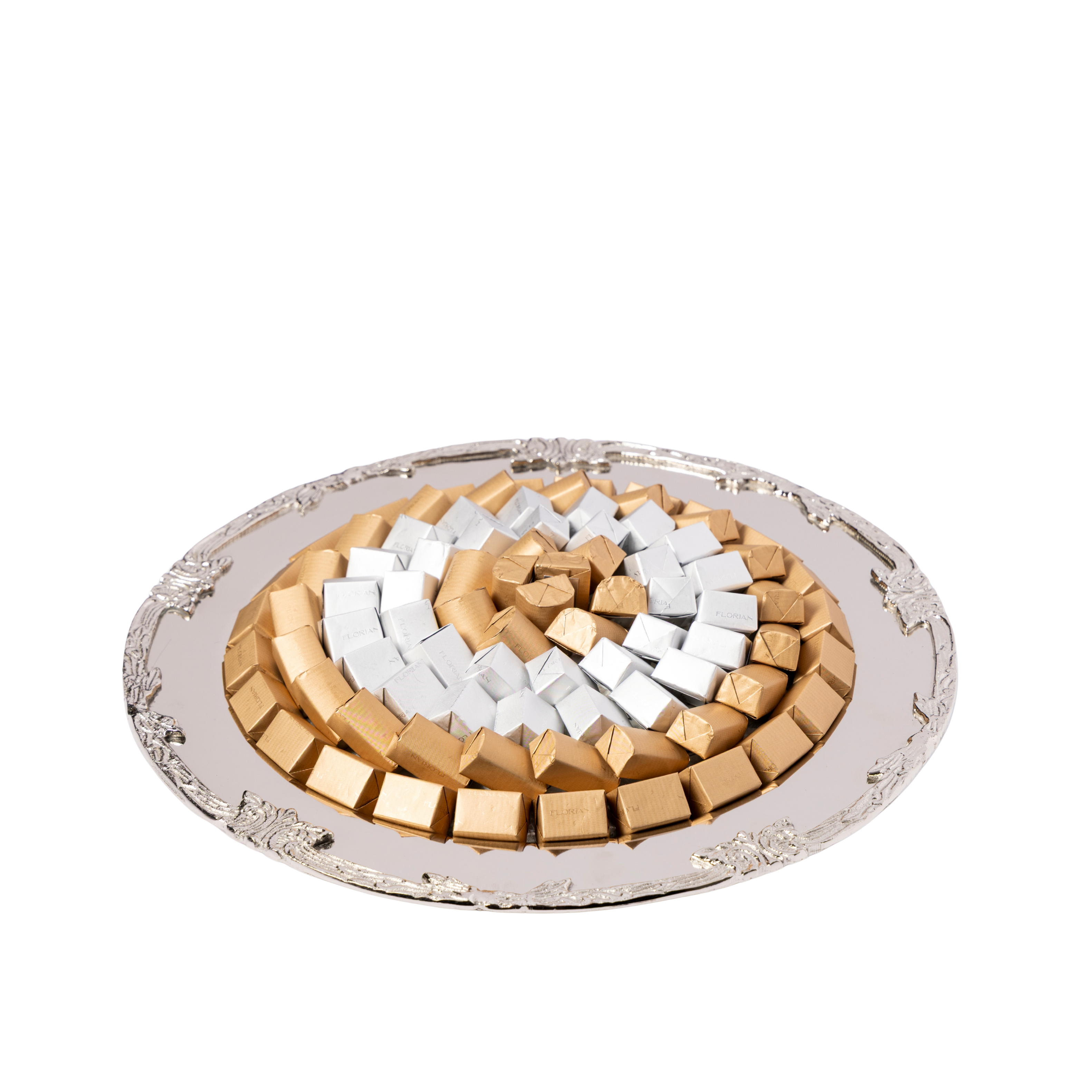 Wrapped Chocolate Silver Plate