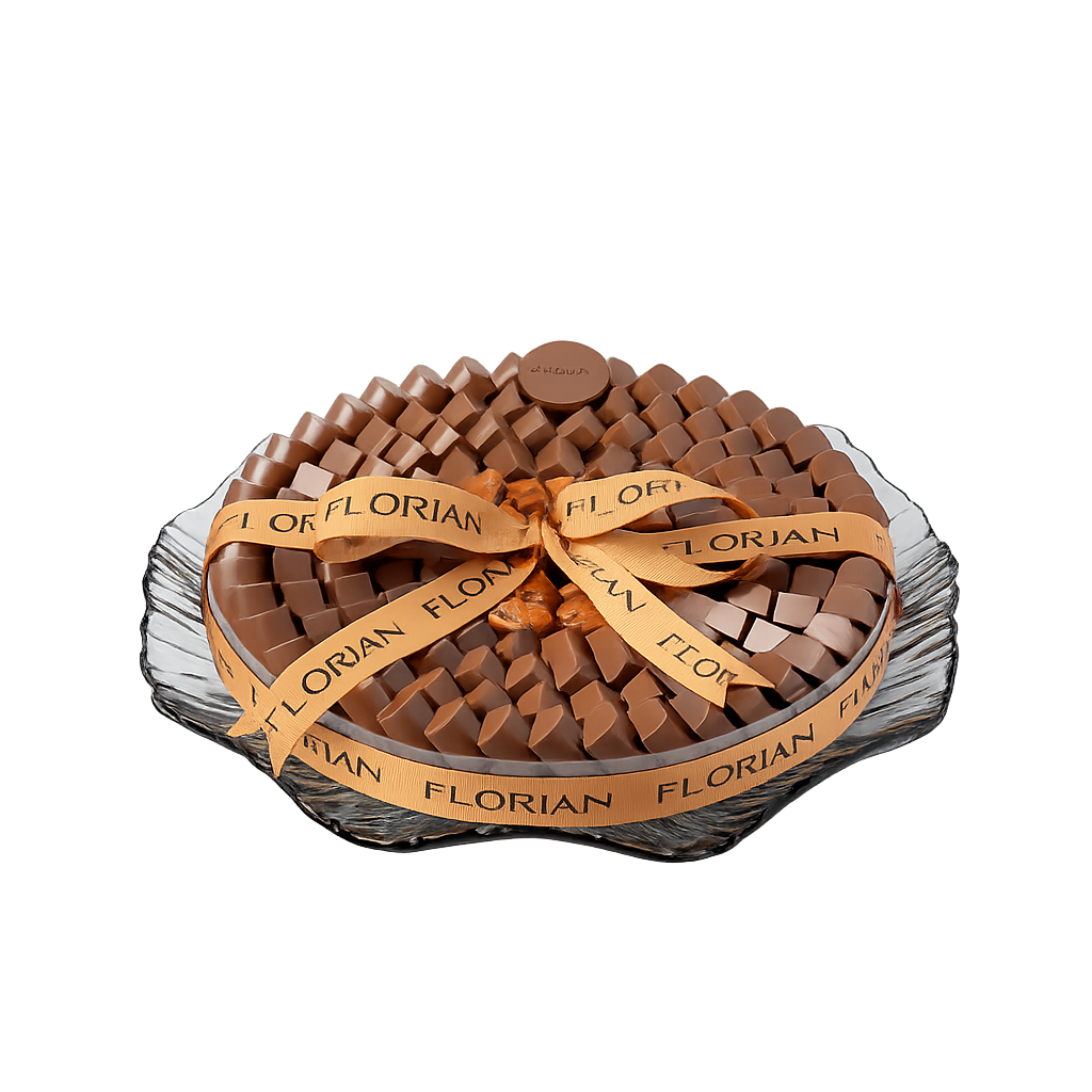 Round Gray Glass Chocolate Tray